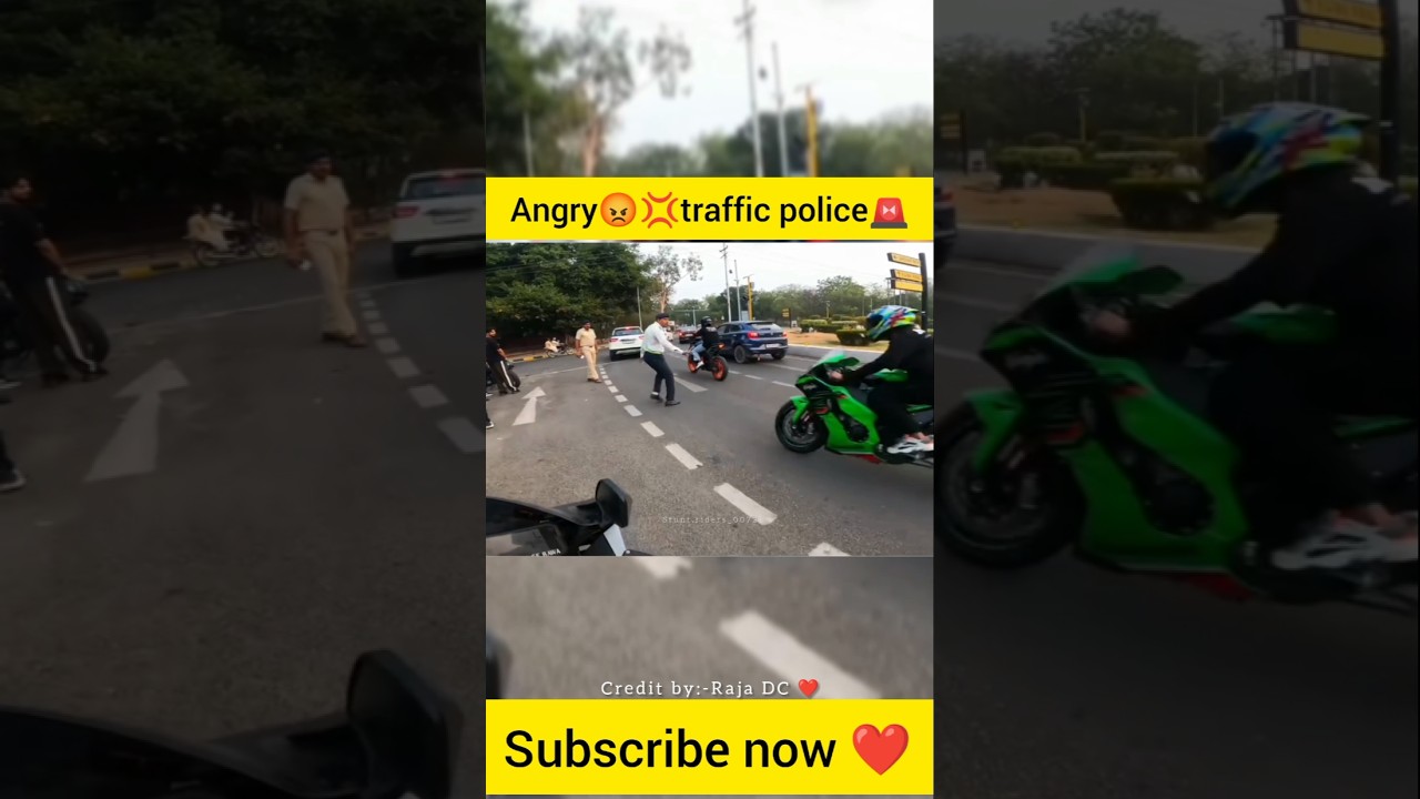 ⁣Angry😡💢 traffic police 🚨||@stunt.riders_00722 #ytshorts#shorts#zx10r#police