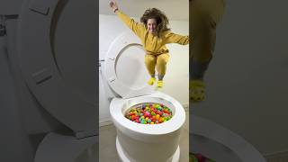 Celebrity I DUMPED Play Balls into the Worlds Largest Toilet and JUMPED SUPER HIGH IN #shorts Profile