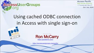 AP: Using cached ODBC connection in Access with single sign-on with Ron McCarry