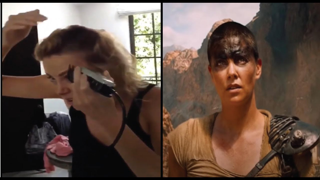 Charlize Theron shares video of her shaving her hair, herself, for the