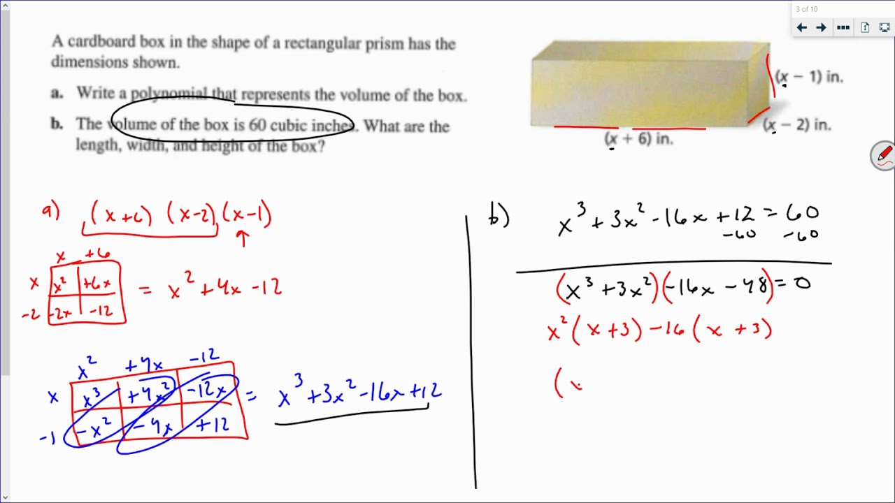 Big Ideas Algebra 1 Chapter 7 Word Problems Review (Part 1) - YouTube