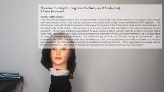 NY Cosmetology Practical Exam: 4. Thermal Curling/Curling Iron Techniques