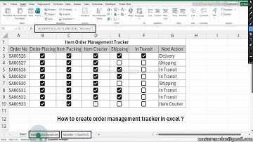 How to create item order management tracker in excel - Excel Tips & Tricks
