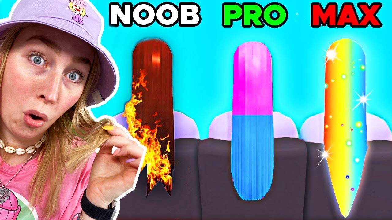 NOOB vs PRO vs HACKER i Galnaste HAIR DYE App Game! YouTube