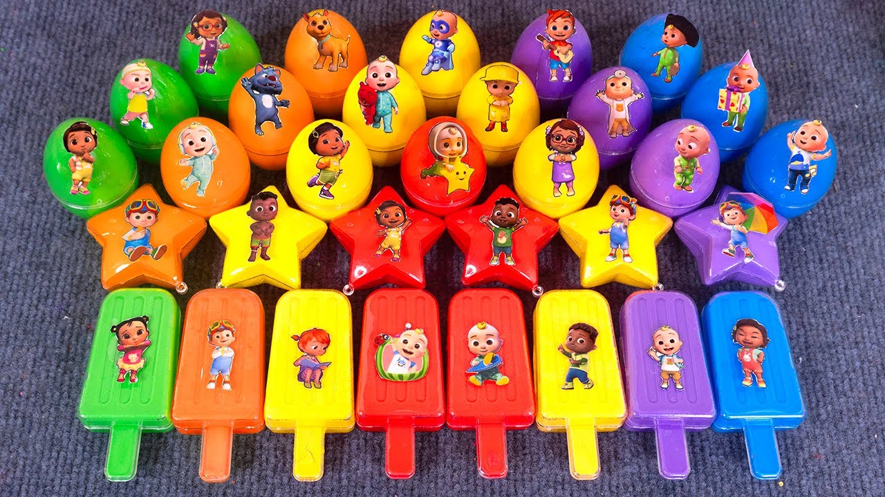 Cocomelon Surprise Eggs ASMR 🥚🌈 Surprise Toys With Characters Satisfying ASMR