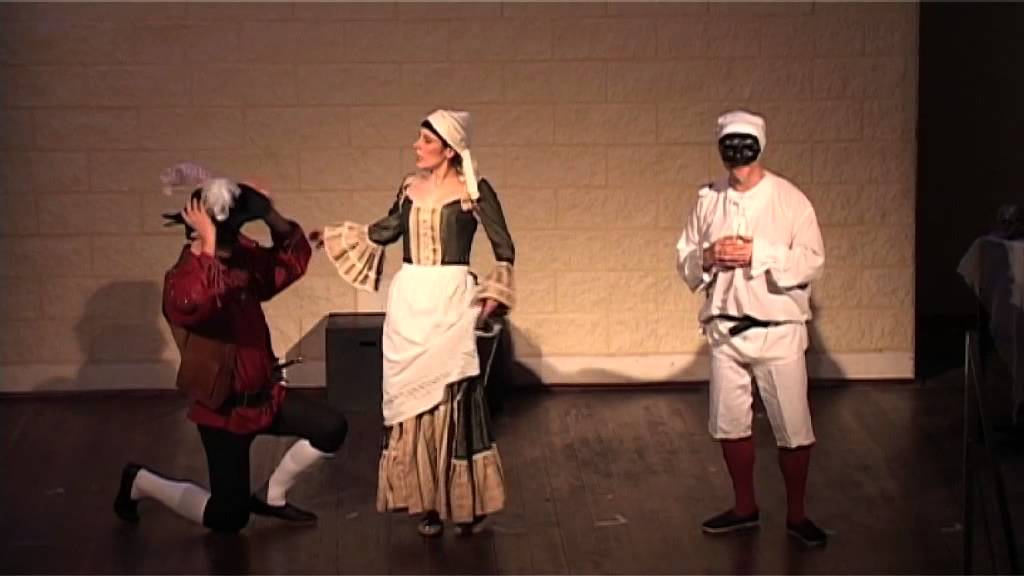 Commedia Improvvida : Capitano, Servetta, Pulcinella