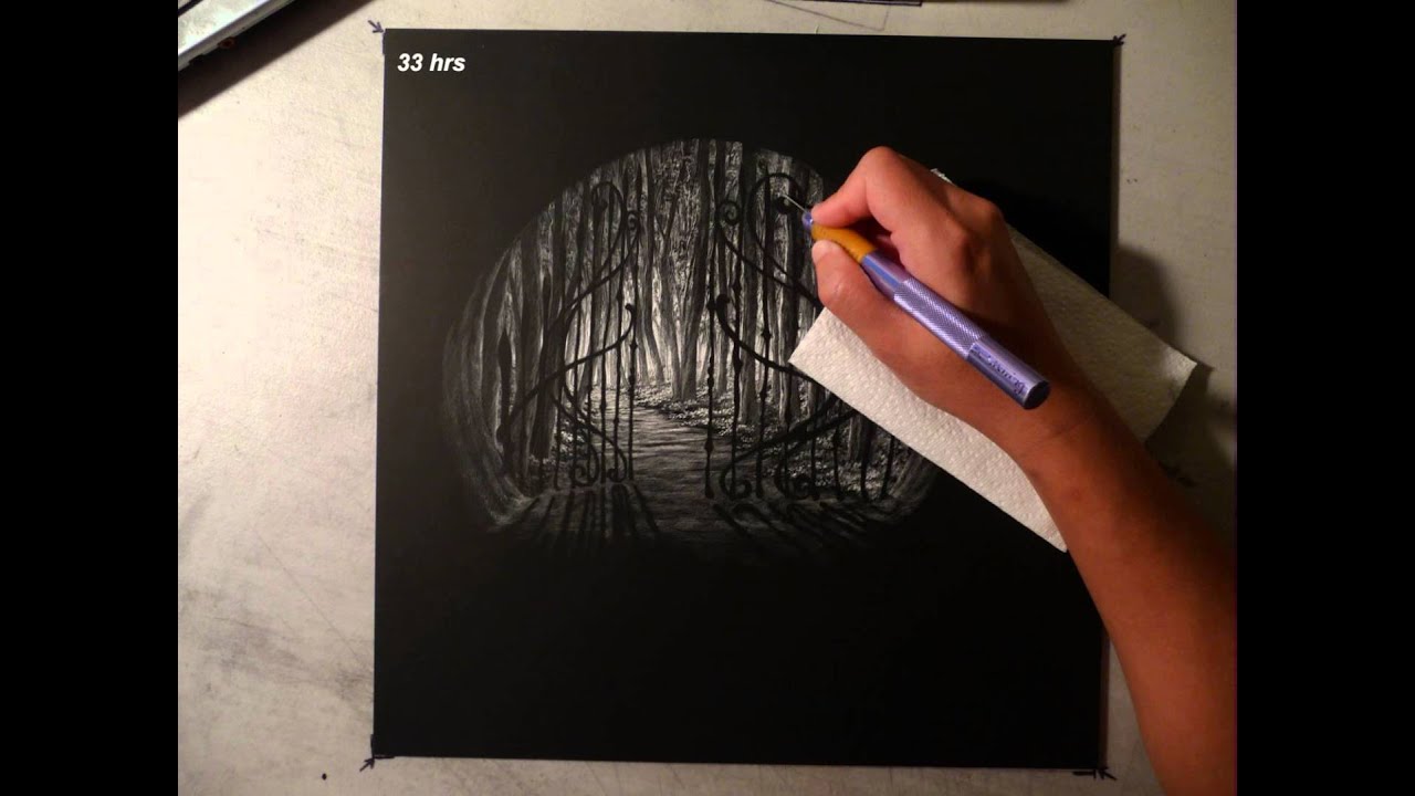 "Portal" by Andrea Hsu Scratchboard knife etching Watch in HD YouTube