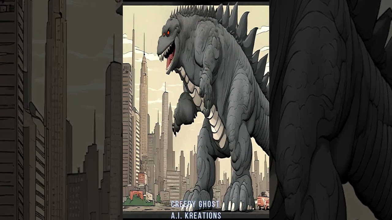 Godzilla Minus One Cel-Shaded Cartoon A.I. Video 