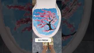 i tried to turn our TOILET SEAT into a ✨masterpiece✨🧚🏼‍♀️| DANIA (#Shorts)