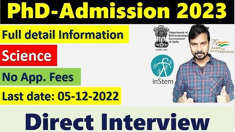 New PhD notification 2023 II No application Fee II Direct Interview II Autonomous Institution 4/5 ⭐