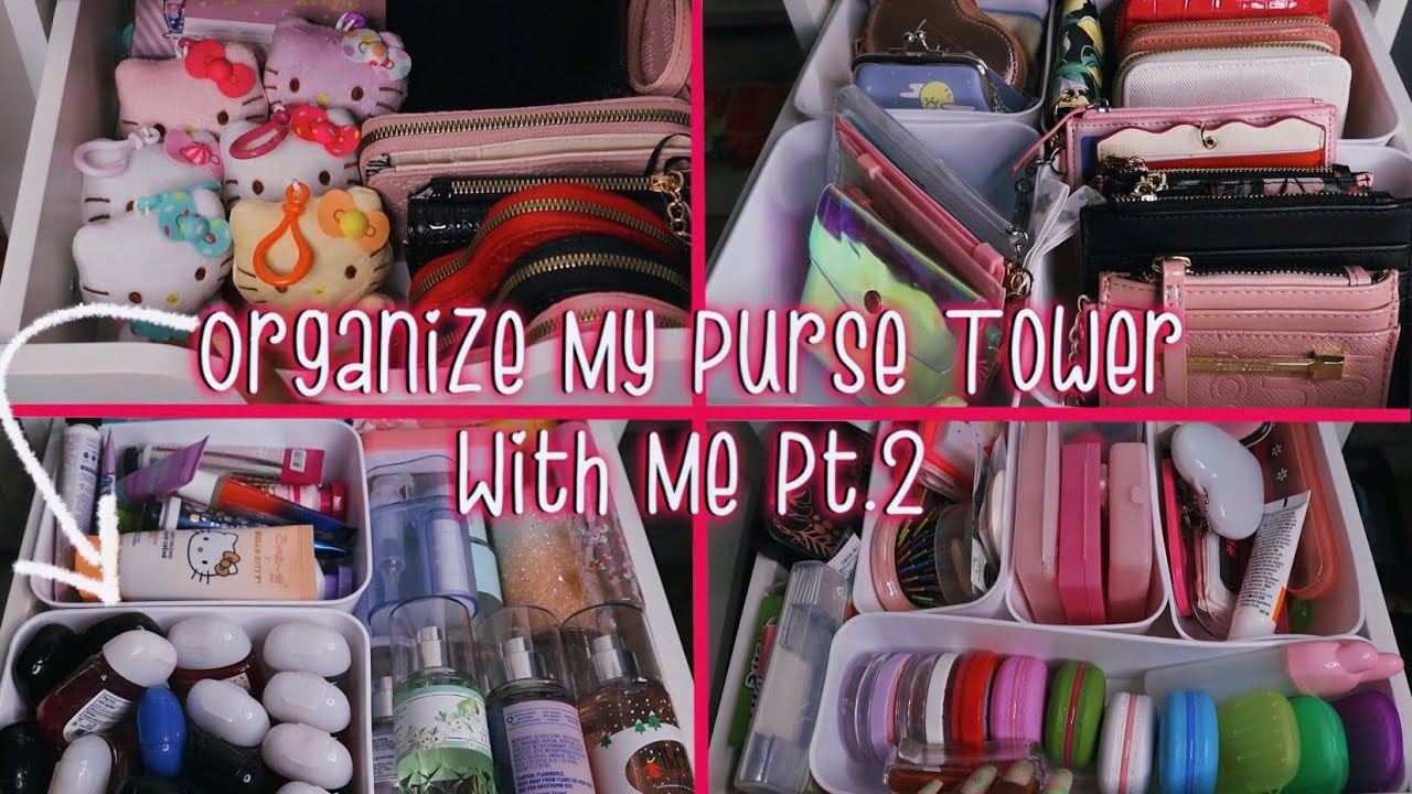 Organize My Purse Tower With Me Pt.2 All Of My Purse Essentials YouTube