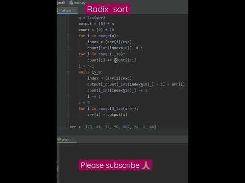 Radix sort using Python - YouTube