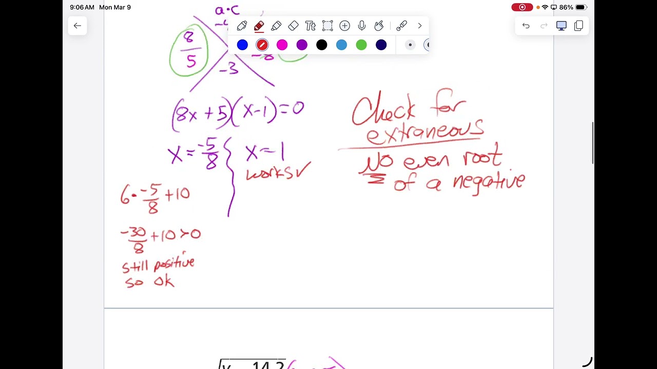 3,9 A2 review solving radical and rational exponent equations