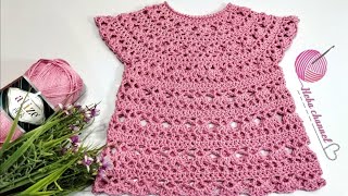 كروشيه بلوزه صيفى سهلة وتناسب اى مقاس  How to make a summer crochet blouse