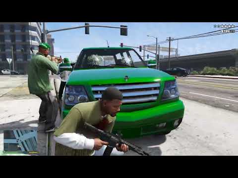 GTA 5 - Grove Street vs. Triads Shootout (Ammu-Nation Battle) + Ten Star Escape