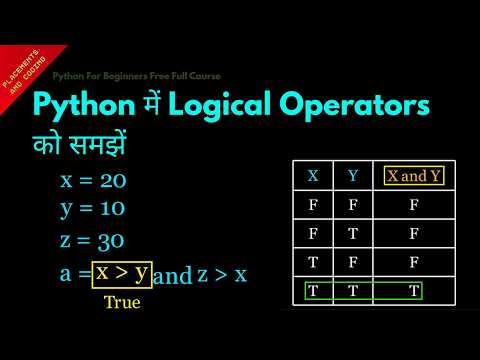 Understanding Logical Operators in Python || Hindi || Lesson 17 || Python For Beginners ||