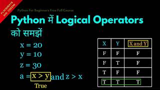 Understanding Logical Operators in Python || Hindi || Lesson 17 || Python For Beginners ||