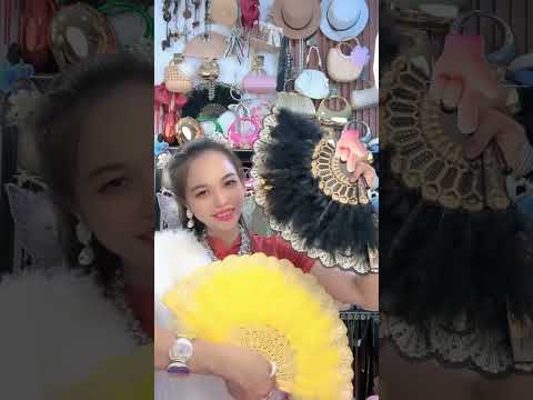 Quạt Gấp Lông Vũ Trắng - Phụ Kiện Cưới Mê Áo Dài