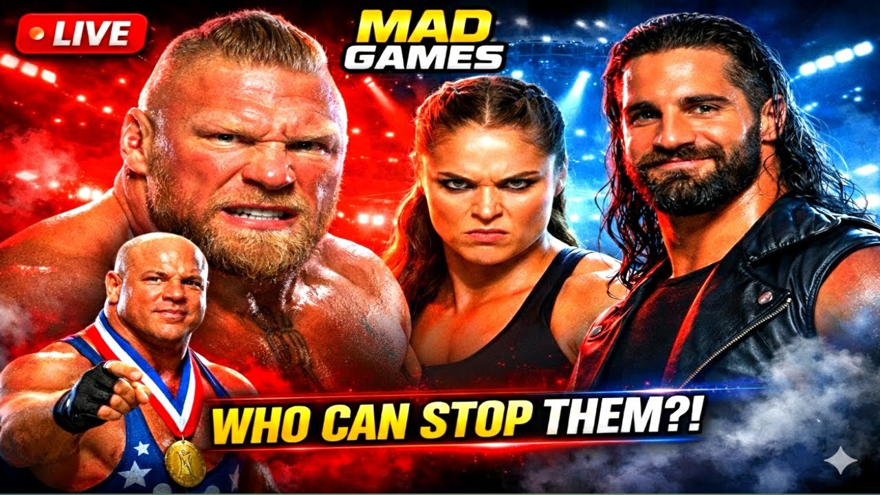 UNSTOPPABLE TEAM?! 💥 Seth Rollins  & Kurt Angle | WWE 2K24 LIVE | Mad Games