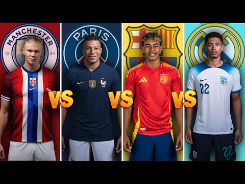 Comparison Haaland Vs Mbappé Vs Lamine Yamal Vs Jude Bellingham 