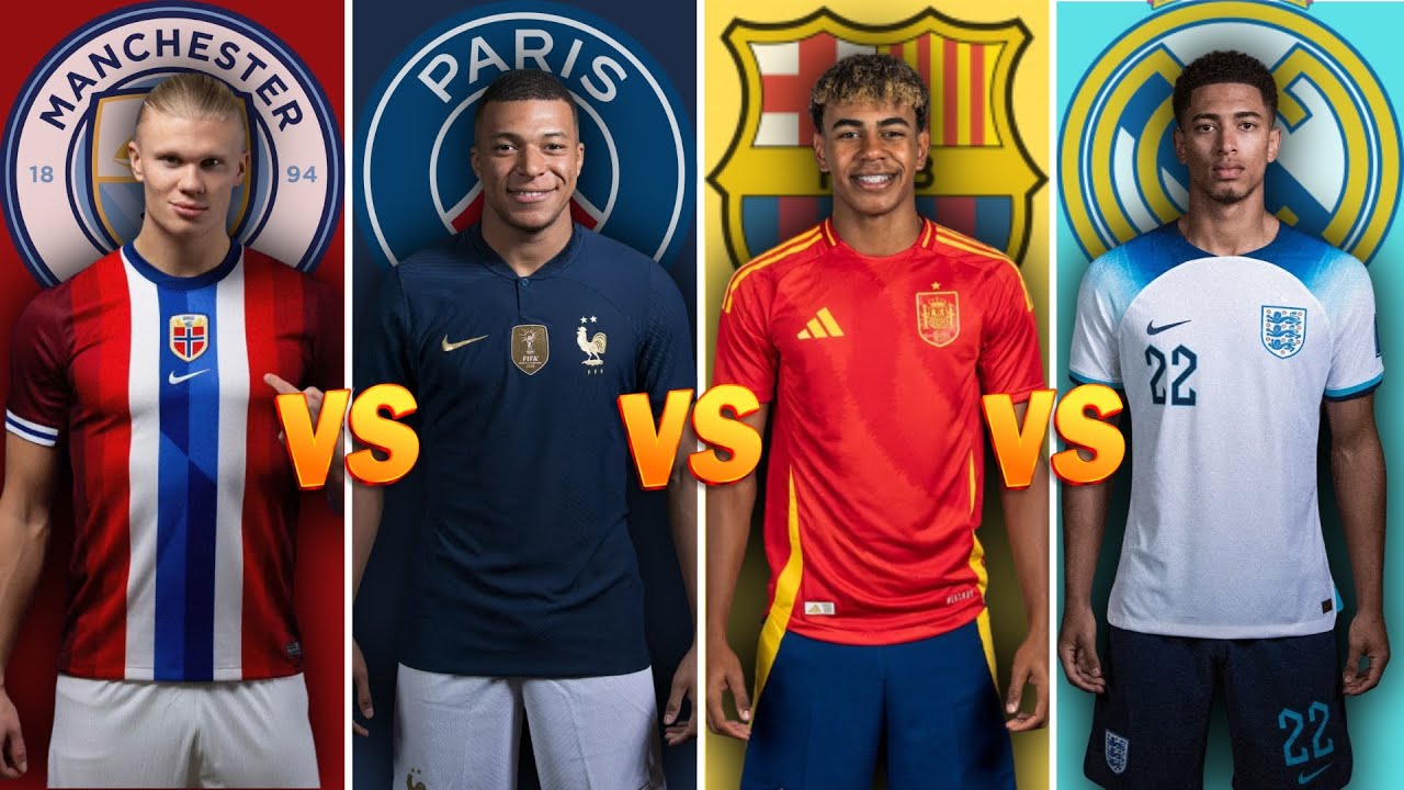 Comparison: Haaland vs Mbappé vs Lamine Yamal vs Jude Bellingham