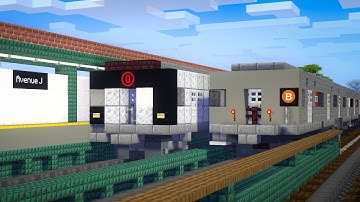 Minecraft NYC Avenue J Subway B, Q Train Animation