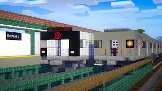 Minecraft NYC Avenue J Subway B, Q Train Animation