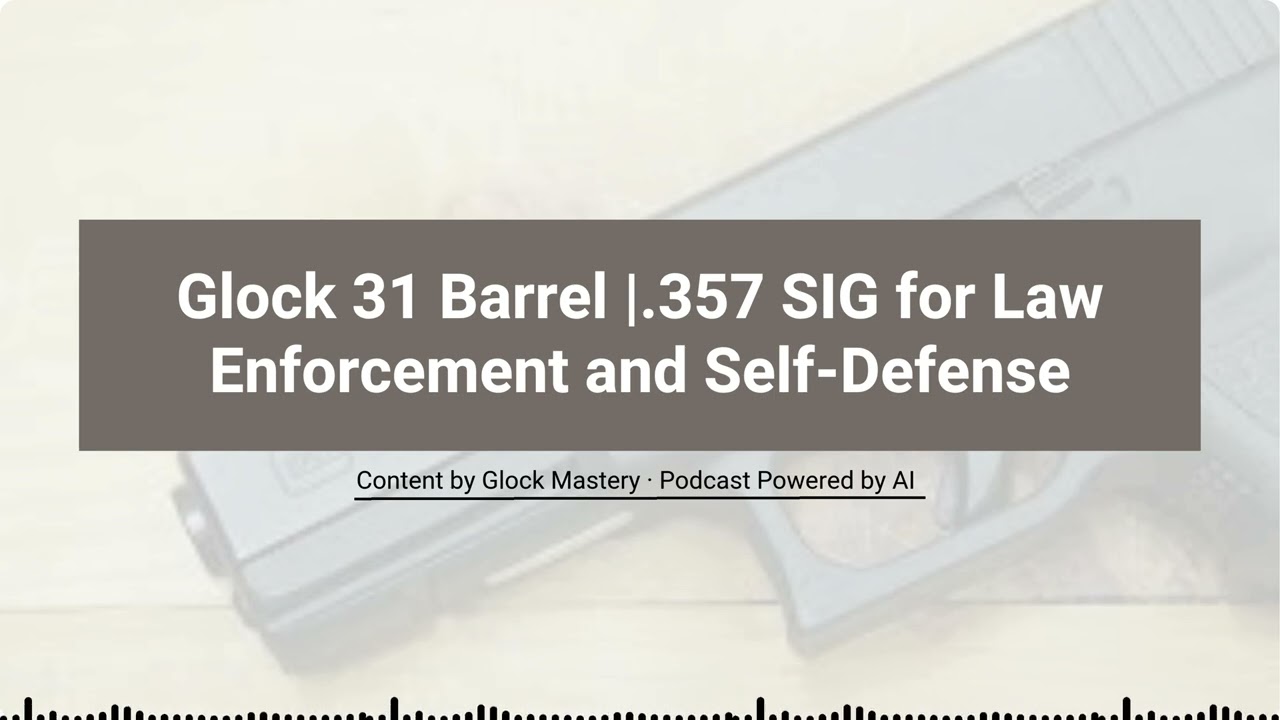 Glock 31 Barrel  357 SIG for Law Enforcement and Self Defense