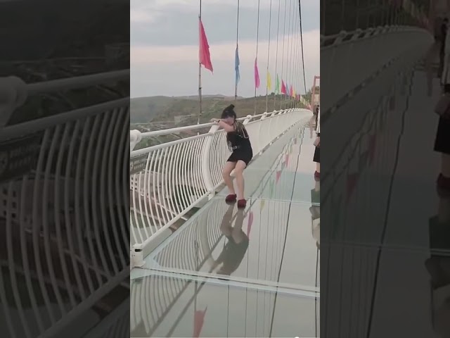 China glass bridge funny video 😁😄 #shorts #viral #mrbeast #girl class=
