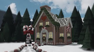 candy cane gingerbread house speed build [ ROBLOX BLOXBURG ]   tour