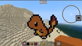 xây tượng rồng lửa trong pokemon trong Minecraft #ronglua #pokemon