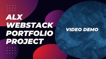 Video Demo: ALX Webstack Portfolio Project