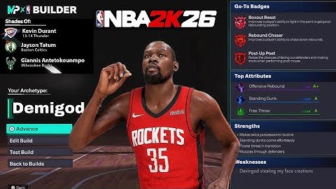 Best All Around 6’11 Kevin Durant DEMIGOD BUILD Tutorial on NBA 2K26