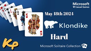 Microsoft Solitaire Collection - Daily Challenge - Klondike Hard - May 18th 2024 - 2024-05-18