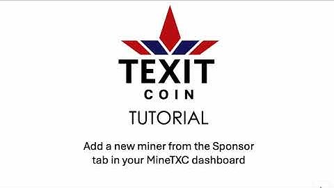 Adding a New Miner Via the Sponsor Tab