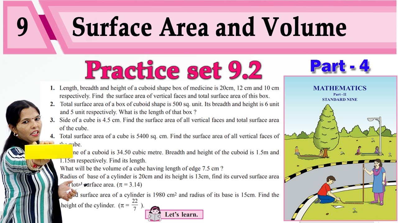 Practice set 9.2 | 9th Maths 2 Geometry | Surface Area and Volume ...