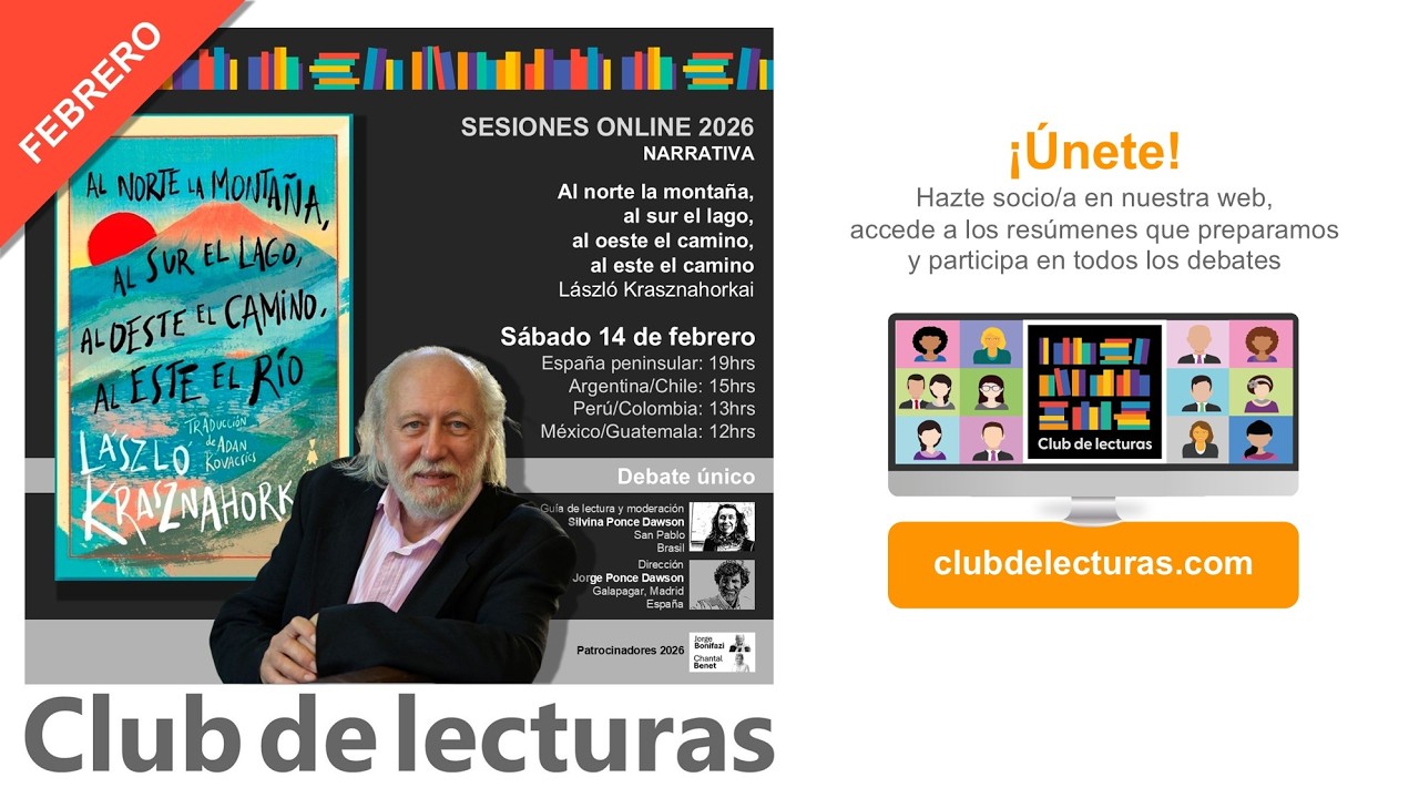 "Al Norte la montaña, al Sur..." de Lázló Krasnahorkai - Debate Club de Lecturas -  14 febrero 2025