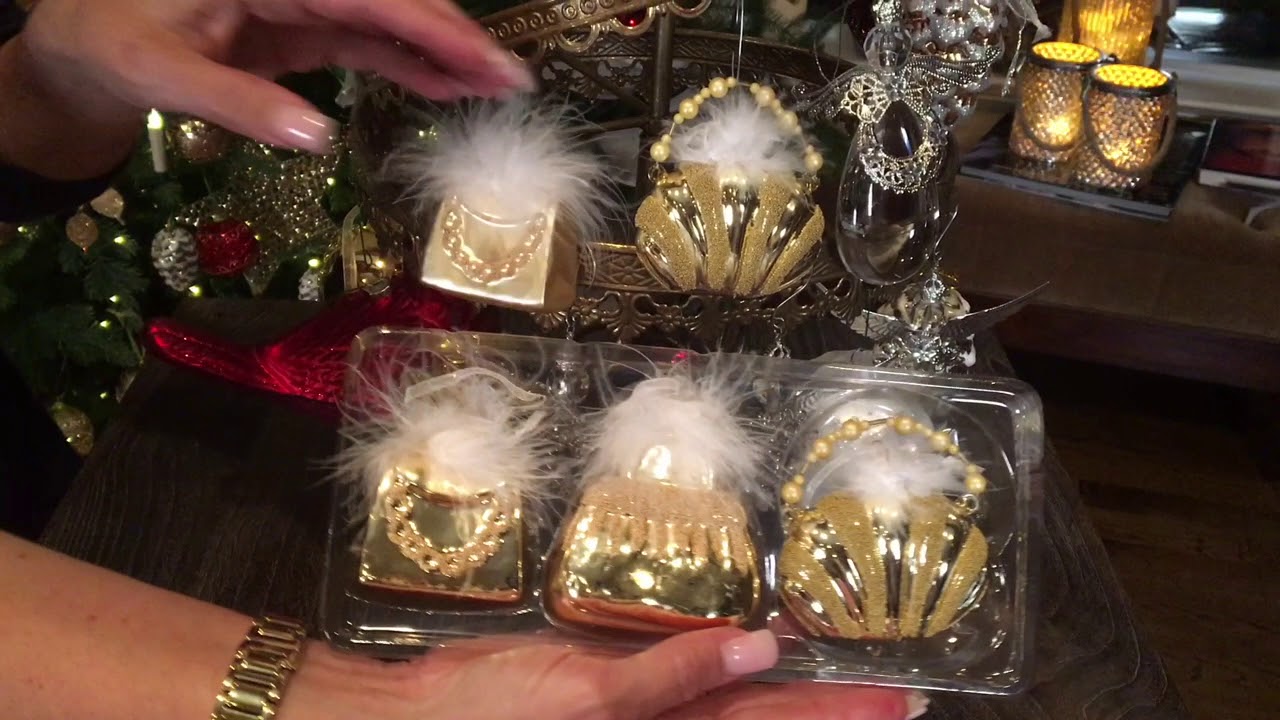 Set Of 3 Glass Handbag Ornaments You Set Of 3 Glass Handbag Ornaments