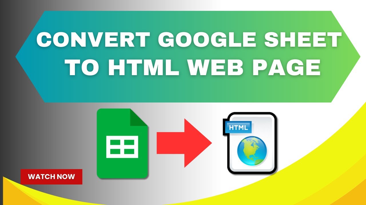How to Convert Google Sheet to HTML Web Page Document - YouTube