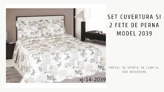 Set Cuvertura Si 2 Fete De Perna 🛏Cuverturi de Pat Ieftine 🛏 Solutia Perfecta Pentru un Dormitor