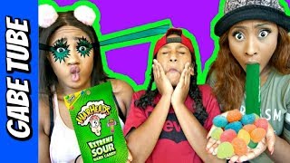 Celebrity SOUR CANDY EXTREME CANDY CHALLENGE RIDICULOUSLY SOUR CANDY CHALLENGE 150 PIECES - Gabe Tube TV Net Worth