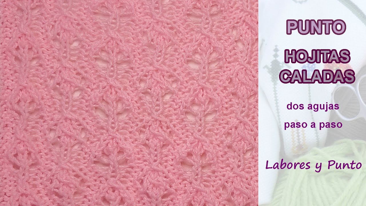 ✅PUNTO HOJITAS CALADAS🍃  DOS AGUJAS- 🧶LABORES Y PUNTO