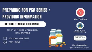 Prescribing Safety Assessment Series: Session 7 Providing Information
