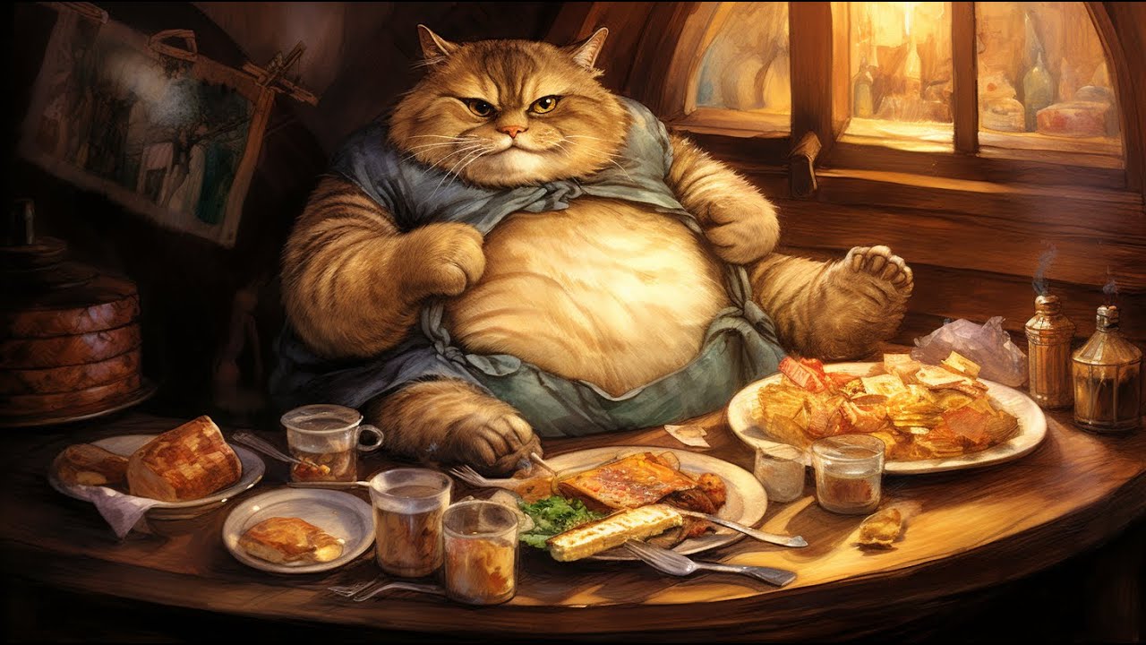 AI painting Fat cat who overeats YouTube