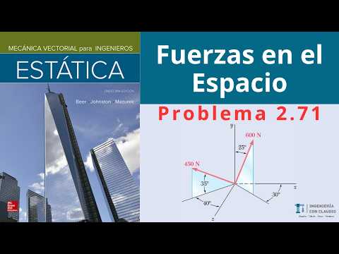 Estática - Fuerzas en el Espacio y Cosenos DIrectores | Problema 2.71 - Beer and Johnston - Mec Vect