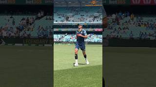 Mitchell Starc warming up before the match against India #mitchellstarc #indiavsaustralia #indvsaus
