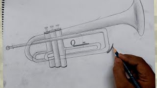 how to draw trumpet I how to draw trumpet step by step I how to draw trumpet easy