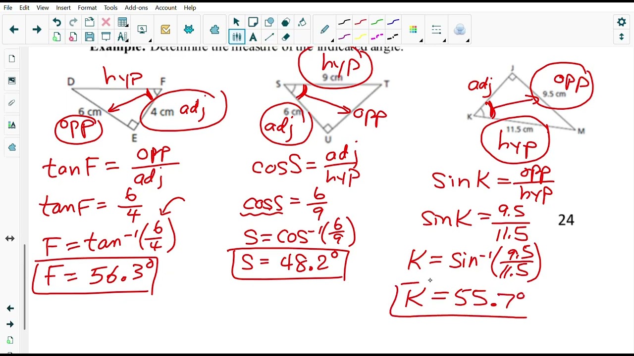 Trigonometry Lesson 4 Using Trig Ratios to Find Angle Measures