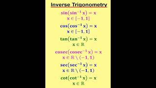 Inverse Trigonometry Formulae in Mathematics - 2