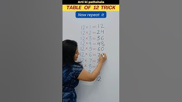 😜Easy way to Learn Table of 12/Multiplication Table of 12/ 12 ka table #shorts #shortsfeed #trending